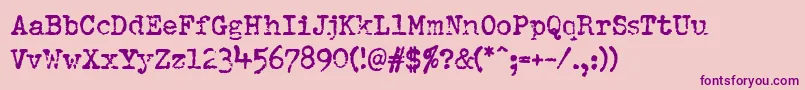 Pfdumboldtypetwo Font – Purple Fonts on Pink Background