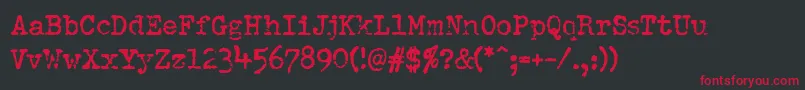 Fonte Pfdumboldtypetwo – fontes vermelhas em um fundo preto