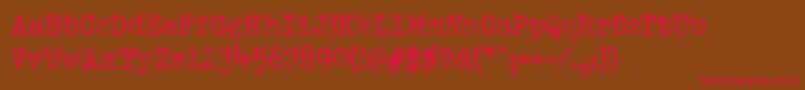 Pfdumboldtypetwo Font – Red Fonts on Brown Background