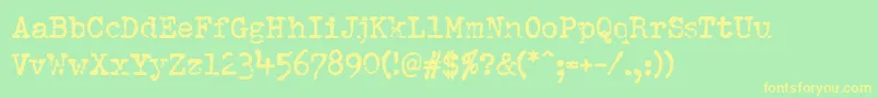 Pfdumboldtypetwo Font – Yellow Fonts on Green Background