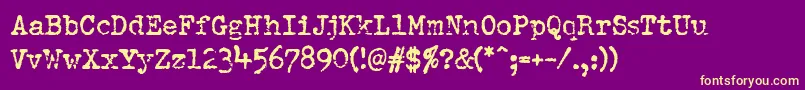 Pfdumboldtypetwo Font – Yellow Fonts on Purple Background