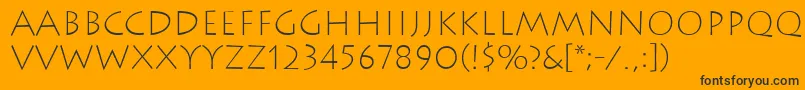 Шрифт LithosExtralight – чёрные шрифты на оранжевом фоне