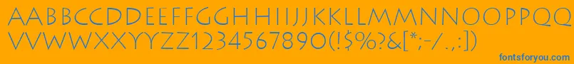 LithosExtralight Font – Blue Fonts on Orange Background