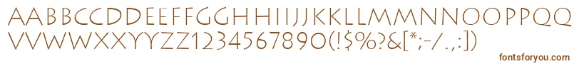 LithosExtralight-fontti – ruskeat fontit valkoisella taustalla