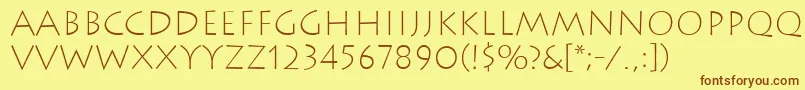 Шрифт LithosExtralight – коричневые шрифты на жёлтом фоне