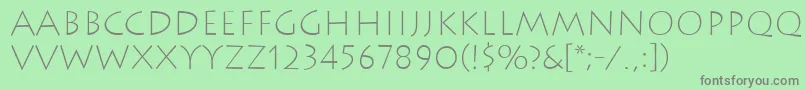 LithosExtralight-fontti – harmaat kirjasimet vihreällä taustalla