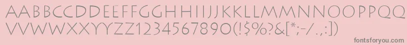 LithosExtralight-fontti – harmaat kirjasimet vaaleanpunaisella taustalla