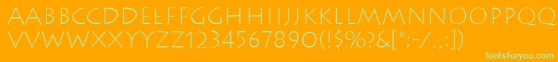 LithosExtralight Font – Green Fonts on Orange Background