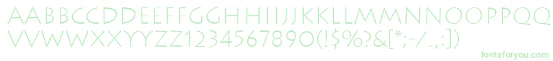 LithosExtralight-fontti – vihreät fontit valkoisella taustalla