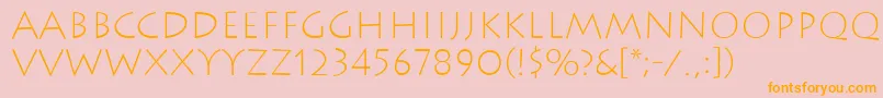 LithosExtralight-Schriftart – Orangefarbene Schriften auf rosa Hintergrund