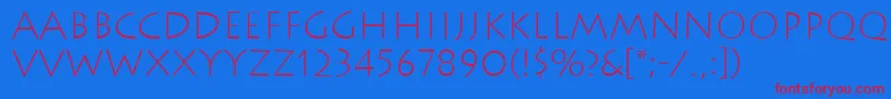 LithosExtralight Font – Red Fonts on Blue Background