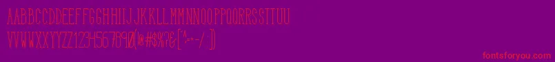 HbmSerenityTrend-Schriftart – Rote Schriften auf violettem Hintergrund