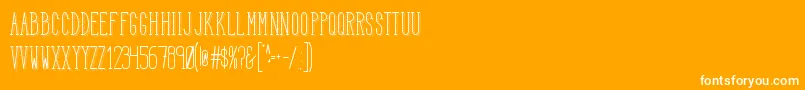 HbmSerenityTrend-Schriftart – Weiße Schriften auf orangefarbenem Hintergrund