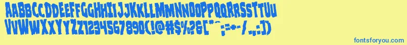 Clubberlangrotate Font – Blue Fonts on Yellow Background