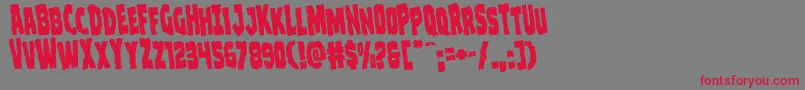 Clubberlangrotate Font – Red Fonts on Gray Background
