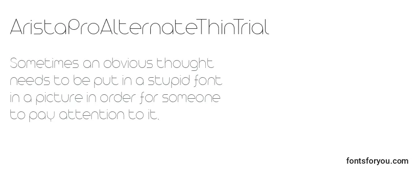 Review of the AristaProAlternateThinTrial Font