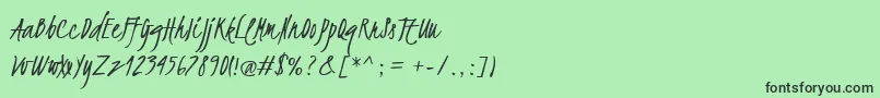 フォントKristi – 緑の背景に黒い文字