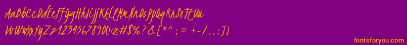 フォントKristi – 紫色の背景にオレンジのフォント