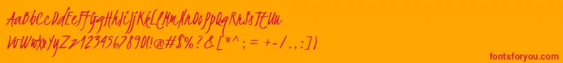 フォントKristi – オレンジの背景に赤い文字