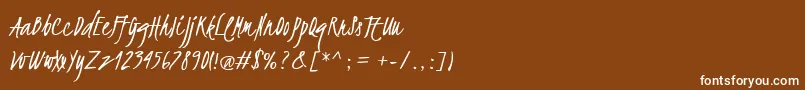 フォントKristi – 茶色の背景に白い文字