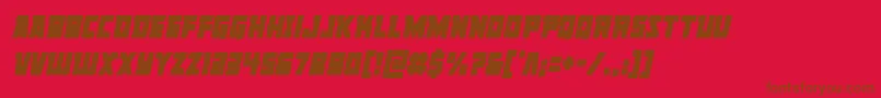 Libertylegioncondital-fontti – ruskeat fontit punaisella taustalla