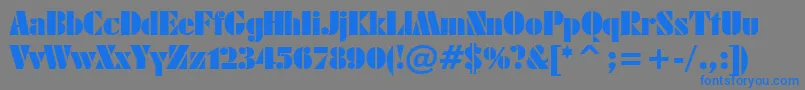 フォントFuturaBlackBt – 灰色の背景に青い文字