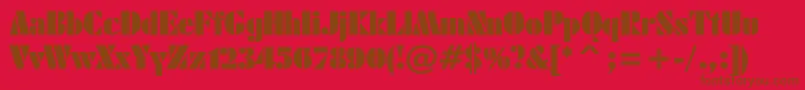 FuturaBlackBt Font – Brown Fonts on Red Background