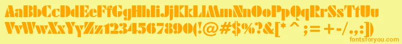 FuturaBlackBt Font – Orange Fonts on Yellow Background