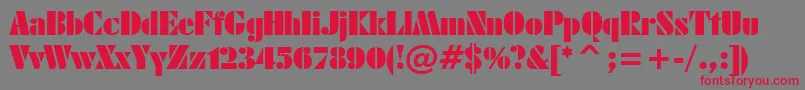 FuturaBlackBt-Schriftart – Rote Schriften auf grauem Hintergrund