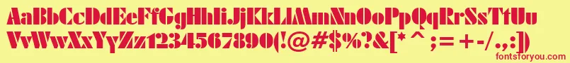 FuturaBlackBt Font – Red Fonts on Yellow Background