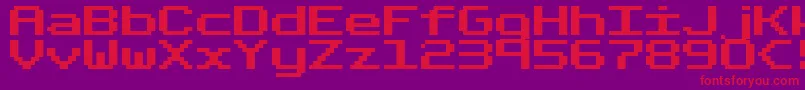 フォントFixedBold – 紫の背景に赤い文字