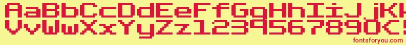 フォントFixedBold – 赤い文字の黄色い背景