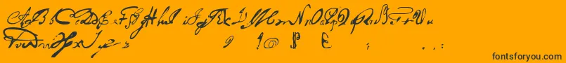 Шрифт Portuguesarcaicolectura – чёрные шрифты на оранжевом фоне