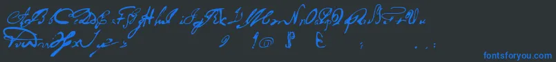 Шрифт Portuguesarcaicolectura – синие шрифты на чёрном фоне