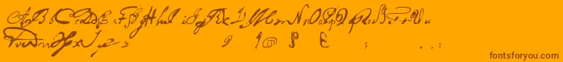 Portuguesarcaicolectura-Schriftart – Braune Schriften auf orangefarbenem Hintergrund