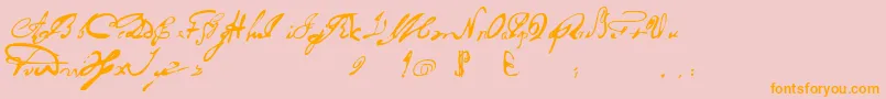 Portuguesarcaicolectura Font – Orange Fonts on Pink Background