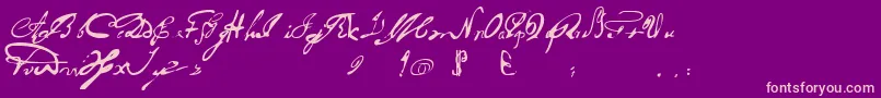 Portuguesarcaicolectura-fontti – vaaleanpunaiset fontit violetilla taustalla