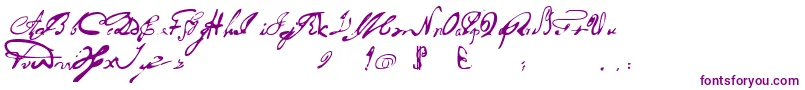 フォントPortuguesarcaicolectura – 白い背景に紫のフォント