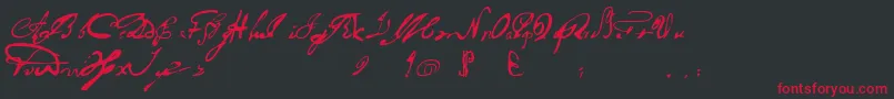 Portuguesarcaicolectura Font – Red Fonts on Black Background