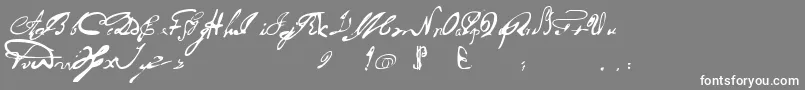 フォントPortuguesarcaicolectura – 灰色の背景に白い文字