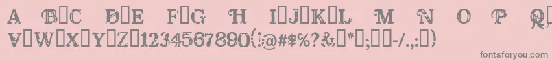 フォントCfamericaRegular – ピンクの背景に灰色の文字