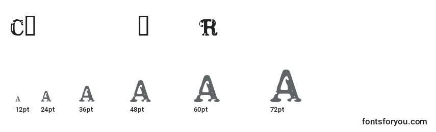 Размеры шрифта CfamericaRegular