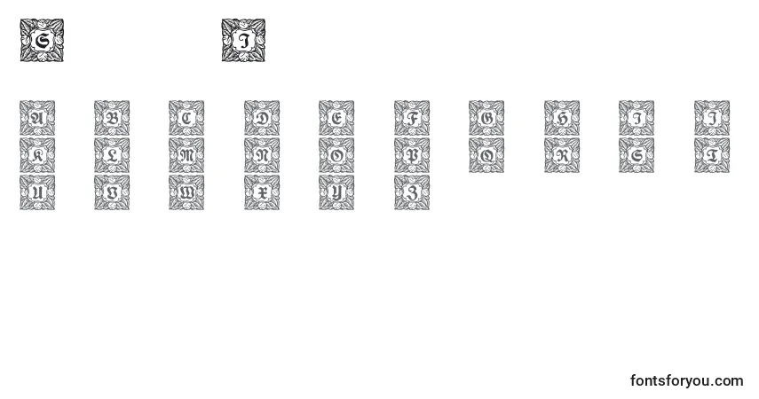 Schmuck Initialen 3 Font – alphabet, numbers, special characters