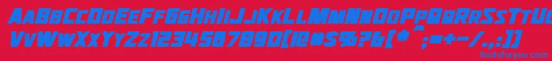 JhiaxusBoldItalic Font – Blue Fonts on Red Background