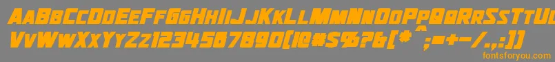 JhiaxusBoldItalic Font – Orange Fonts on Gray Background