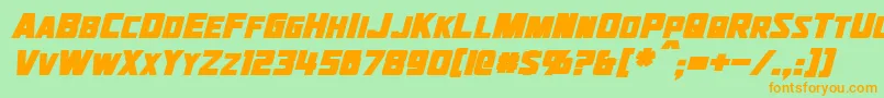 JhiaxusBoldItalic Font – Orange Fonts on Green Background