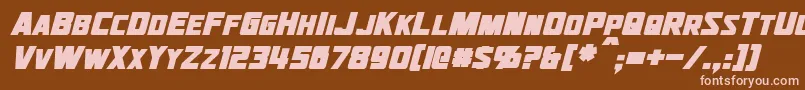 JhiaxusBoldItalic Font – Pink Fonts on Brown Background