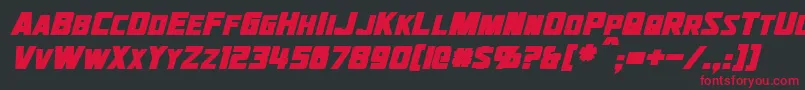 JhiaxusBoldItalic Font – Red Fonts on Black Background