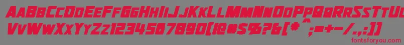 Шрифт JhiaxusBoldItalic – красные шрифты на сером фоне