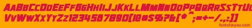 Шрифт JhiaxusBoldItalic – красные шрифты на оранжевом фоне